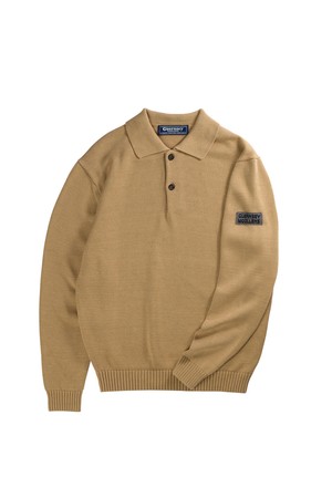 머서라이즈 코튼 카라 니트 - 카멜