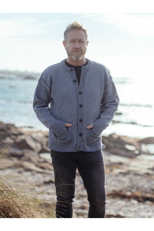 피셔맨 홀가먼트 가디건 - 다크 그레이 넵