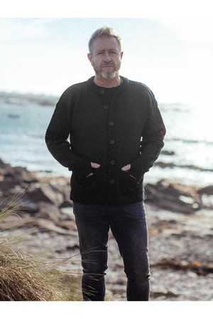 피셔맨 홀가먼트 가디건 - 블랙