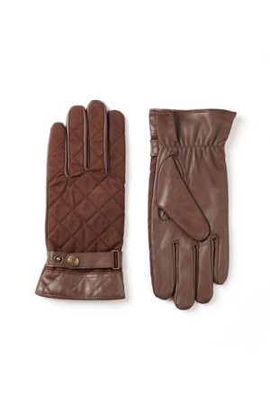 브루톤 터치스크린 남성 가죽장갑 - 브라운