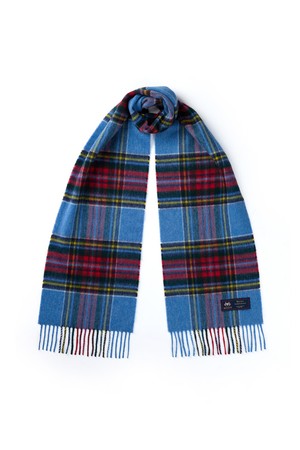 메리노울 머플러 25cm - 블루 빈티지 스튜어트