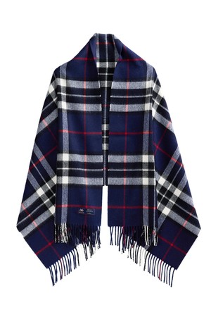 메리노울 숄 70cm - 네이비 톰슨