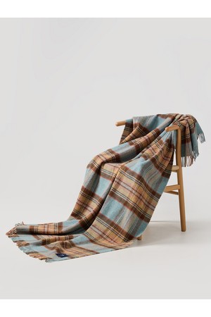 셔틀랜드 울 블랭킷 - 브램블 플레이드 뮤티드 블루