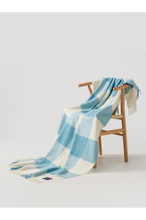메리노 울 블랭킷 - 파스텔 블락 아쿠아