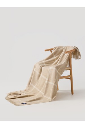 메리노 울 블랭킷 - 윈도우페인 베이지
