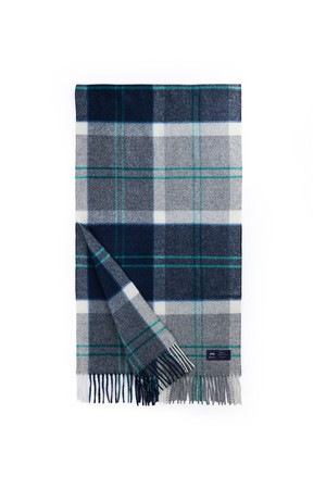 메리노울 숄 머플러 50cm - 우드하우스 그레이 블루