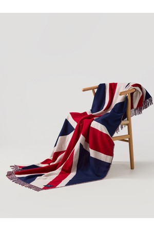 메리노 울 블랭킷 - 유니온 잭 레드/화이트/블루