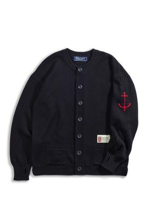 헤비코튼 피셔맨 헤리티지 가디건 - 블랙