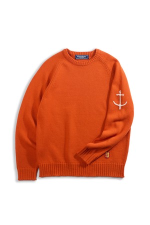 슈퍼 파인 메리노울 나그랑 스웨터 - 오렌지