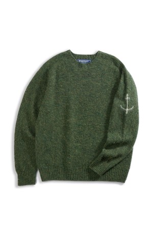 셔틀랜드울 쉐기독 홀가먼트 스웨터 - 케일