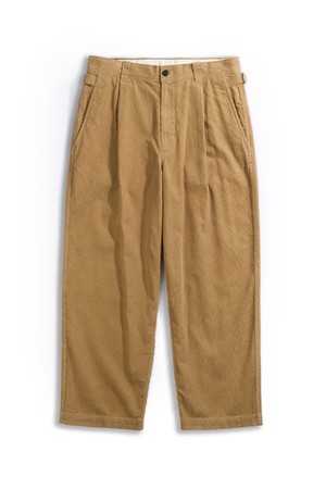 코듀로이 원턱 와이드 팬츠 - 카키