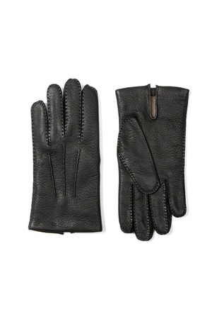 캠브리지 사슴가죽 장갑 - 블랙