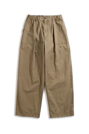 코튼 베이커 밴딩 팬츠 - 카키
