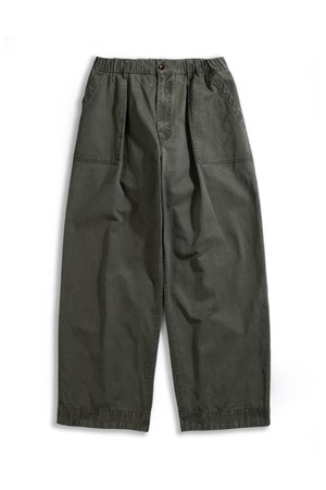 코튼 베이커 밴딩 팬츠 - 올리브