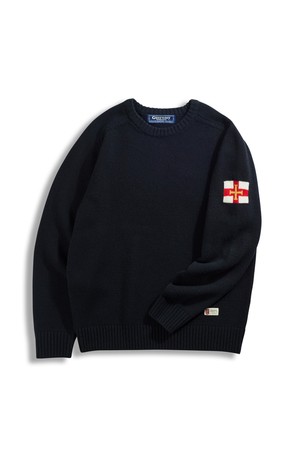 슈퍼 파인 메리노울 새들 스웨터 - 블랙