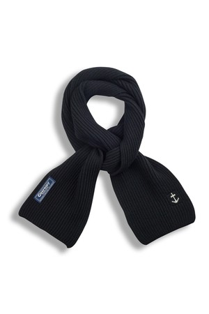 슈퍼 파인 메리노울 앵커 머플러 - 블랙