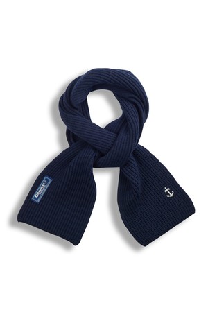 슈퍼 파인 메리노울 앵커 머플러 - 네이비