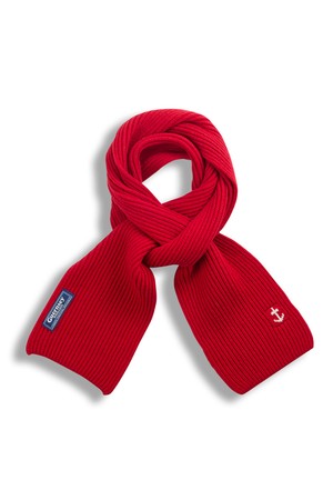 슈퍼 파인 메리노울 앵커 머플러 - 레드