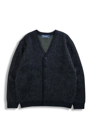 알파카 브이넥 가디건 - 블랙