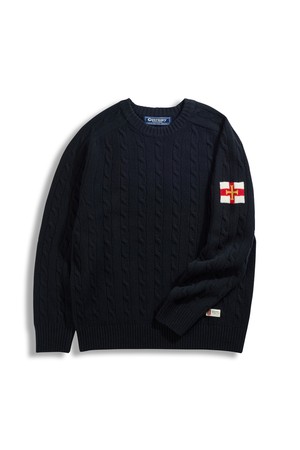 슈퍼 파인 메리노울 케이블 스웨터 - 블랙