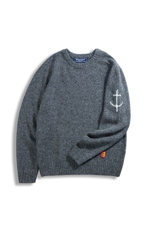 네프사 새들 스웨터 - 차콜