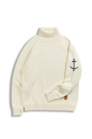 헤비코튼 터틀넥 스웨터 - 바닐라 크림