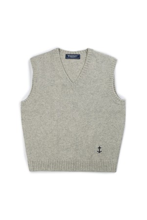 셔틀랜드울 브이넥 베스트 - 라이트 그레이