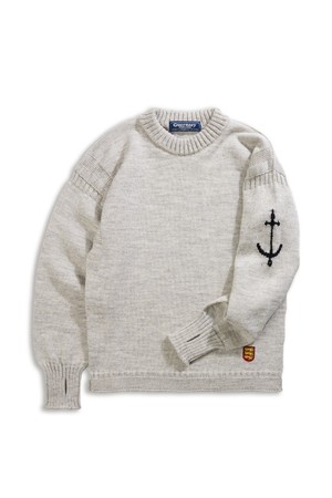 크루넥 홀가먼트 스웨터 - 라이트 그레이