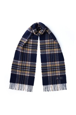 메리노울 머플러 25cm - 네이비 스튜어트