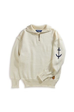 피셔맨 하프 집업 스웨터 - 아란