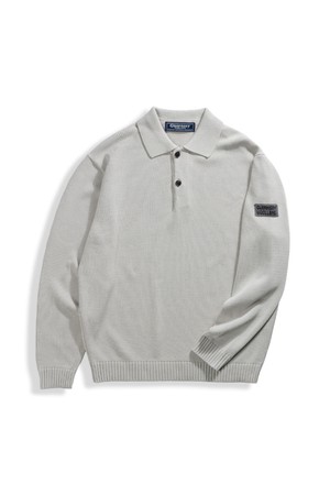 머서라이즈 코튼 카라 니트 - 애쉬 베이지