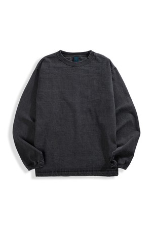 피그먼트 다잉 헤비코튼 긴팔 티셔츠 - 블랙