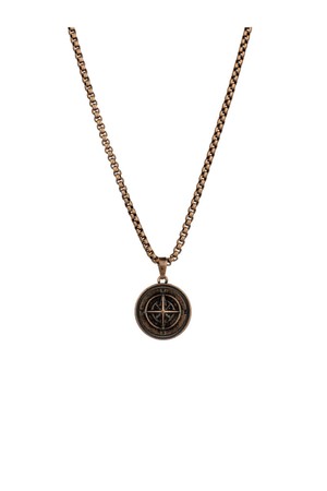 컴퍼스 펜던트 목걸이 - 브론즈