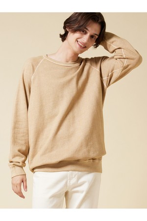 피그먼트 다잉 헤비코튼 맨투맨 - 라떼