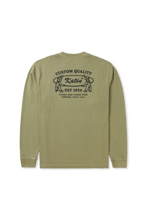 블랭크스 박스핏 긴팔 티셔츠 - 올리브
