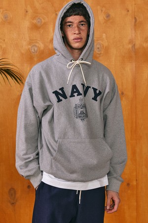 navy sweat hoodie grey