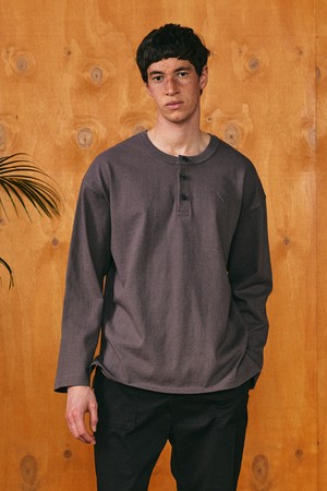 henly neck t-shirts charcoal