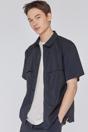 네오 쿨 반팔 셔츠 Black