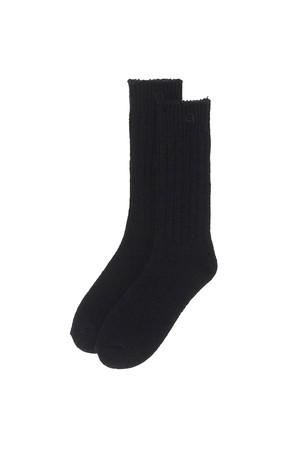 골지 울 양말 Black