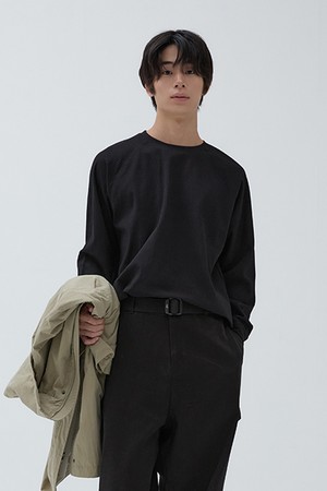 와플 라글란 티셔츠 Black