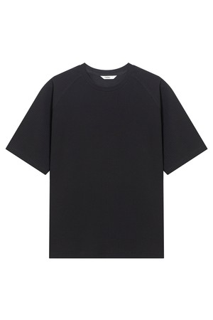 와플 오버핏 반팔 티셔츠 Black