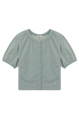W 워케이션 볼륨 반팔 셔츠 Grayish Green