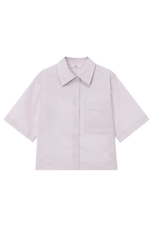 W 오가닉 포켓 반팔 셔츠 Grayish Pink