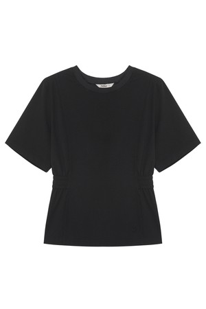 W 시어서커 반팔 티셔츠 Black