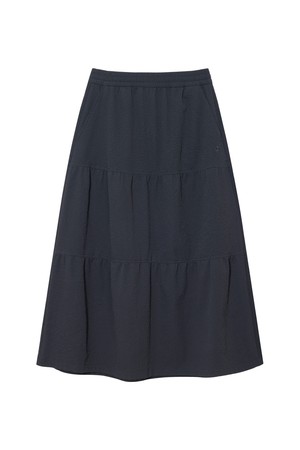 W 시어서커 셔링 스커트 Dark Gray