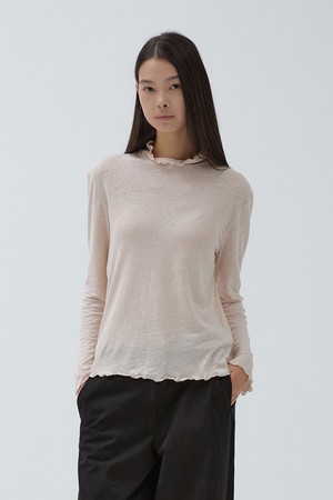 W 에어리 하이넥 티셔츠 Pink