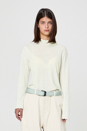 W 에어리 하이넥 티셔츠 Light Pistachio