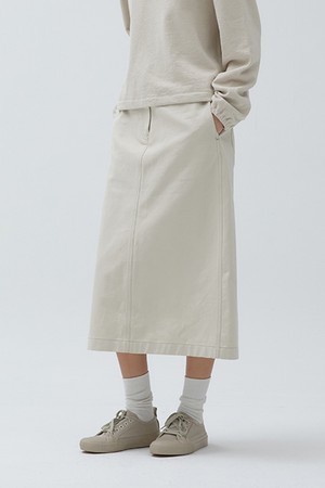 W 소프트 트윌 스커트 Light Beige