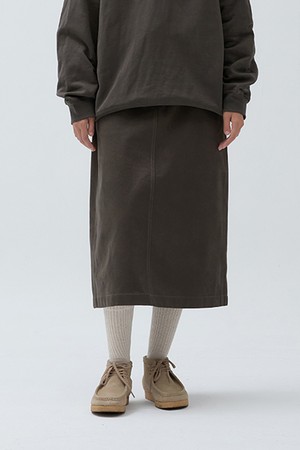 W 소프트 트윌 스커트 Charcoal Brown