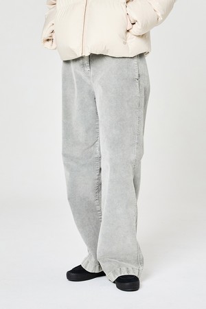 W 가먼트다잉 코듀로이 세미루즈 팬츠 Light Gray